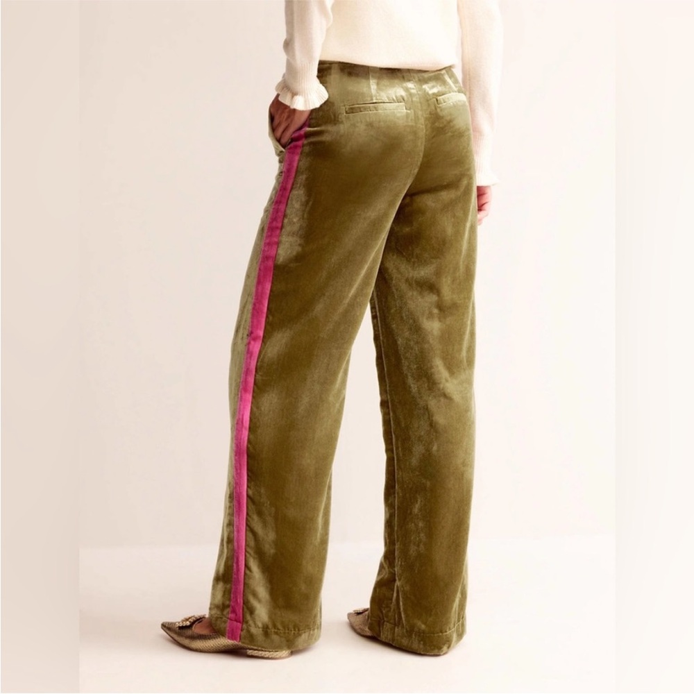 Boden Westbourne Velvet Trousers Relaxed Wide Leg High Rise Groovy US 6R Rare - Picture 7 of 9